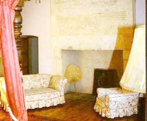 fireplace in chateau bedroom