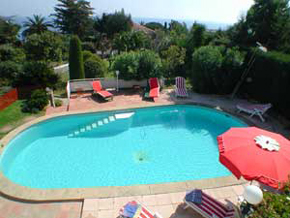 Cannes villa pool and sea view