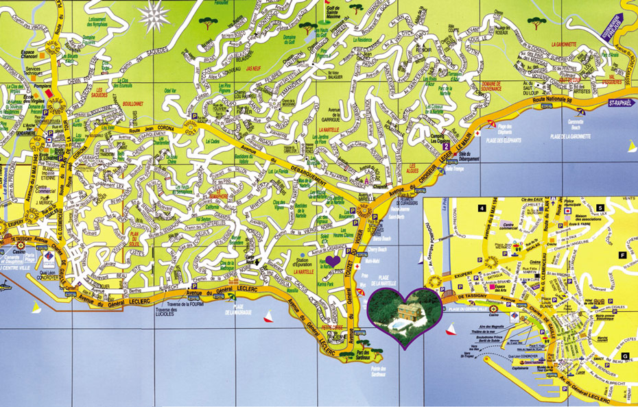 Map of Sainte-Maxime villa