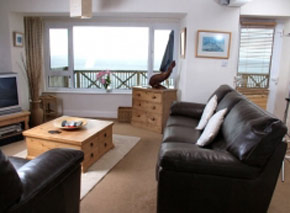 Living room with view of sea