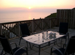 View of sunset from terrace