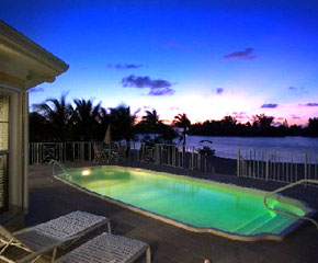 Caymen Villa pool sunset