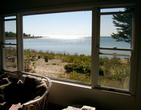 View of lake Huron from window