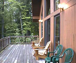 Adirondack cabin deck